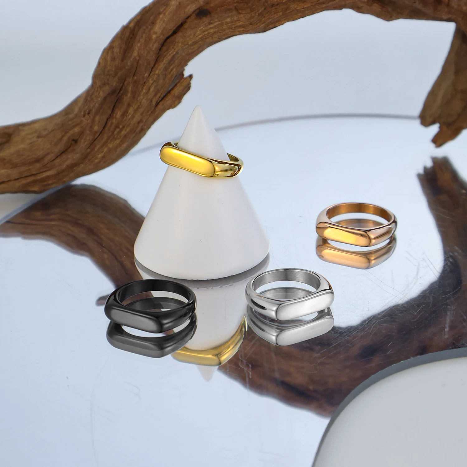 Non Tarnish Waterproof Vitruvian Man Ring Stainless Steel Vintage Saint  Christopher Rings Jewelry Men Signet Ring