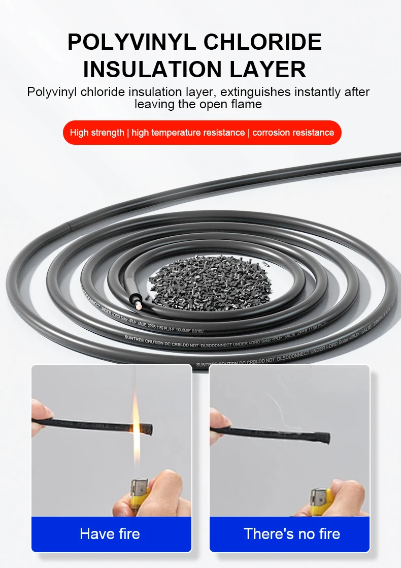 suntree 800v 1000v  wire cables pv PV1-F Type 5 tinned copper soft conductor wire cable copper wirev 1200v
