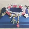 Strawberry crystal butterfly-diamond accents