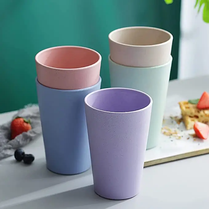 Небьющаяся кружка из пшеничной соломы, многоразовая кружка для питья 21 унция, кружки для воды