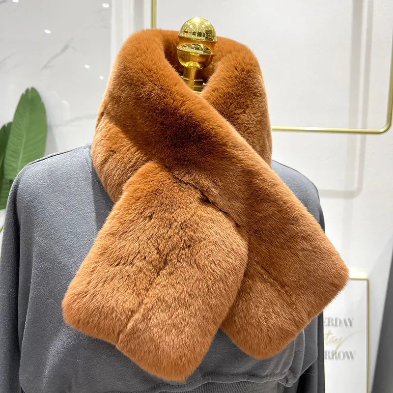 Rex Rabbit Fur Scarf Doublesided Thickening Warm Real Fur Winter