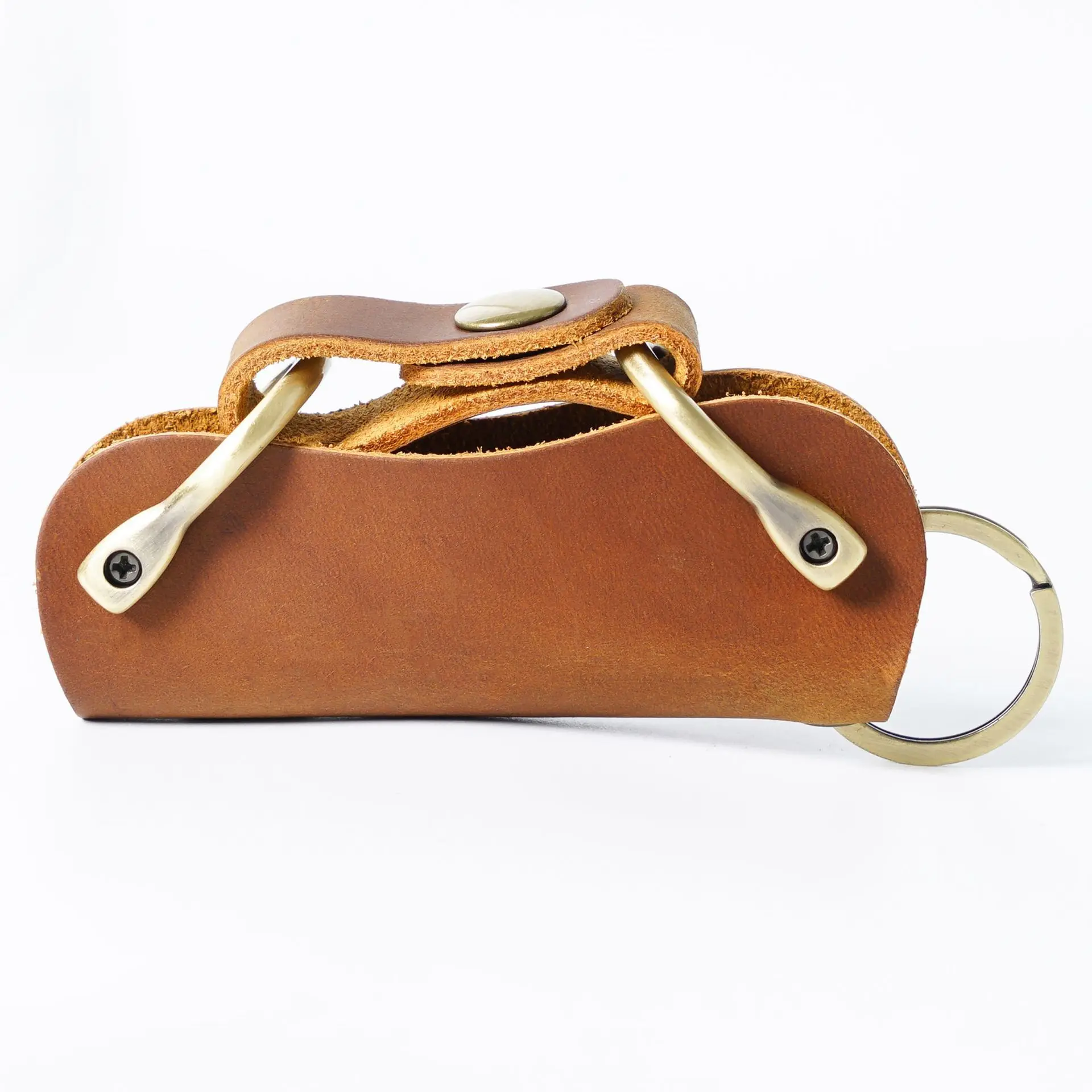 Echt lederen houder portemonnee sleutelhanger organizer Crazy Horse handgemaakt cadeau_voghion.com