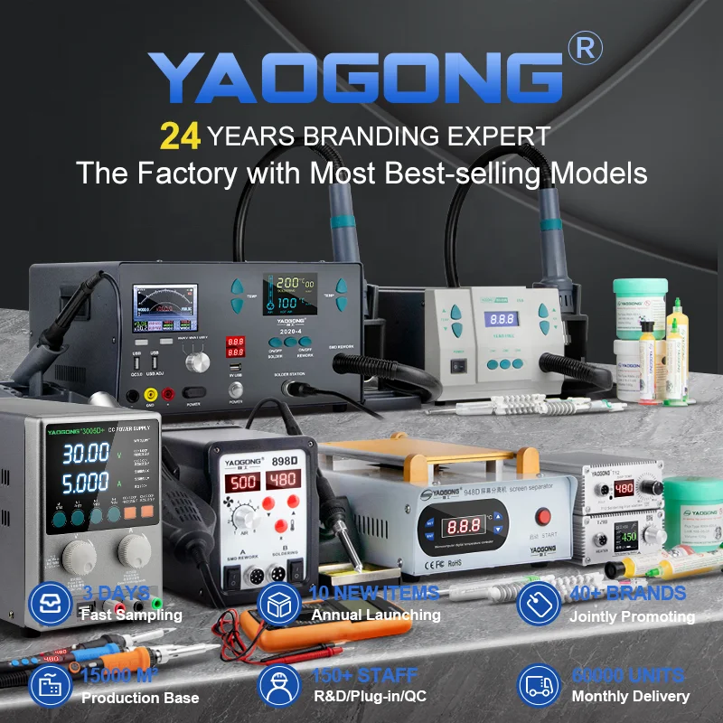 YAOGONG 702B 2 in 1 Digital Display SMD Rework Desoldering Heat Blower Phone PCB IC Repair Tool Hot Air Gun Soldering Station