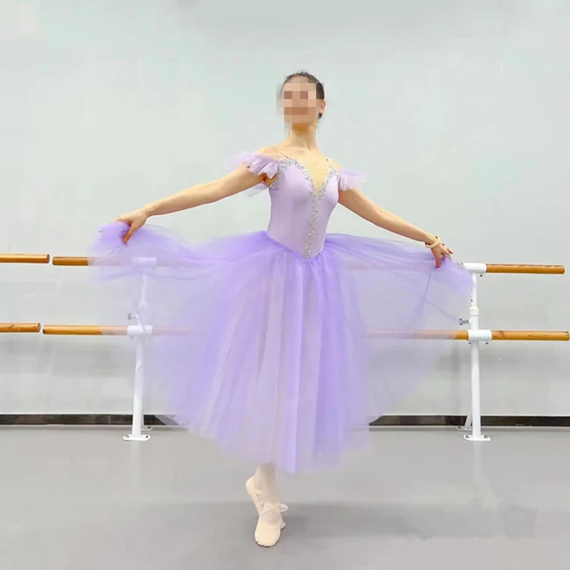 Romantic Ballet Tutu Dress wings Ballerina Dress Giselle White Fairy  Professional Ballet Long Tutu With Wings