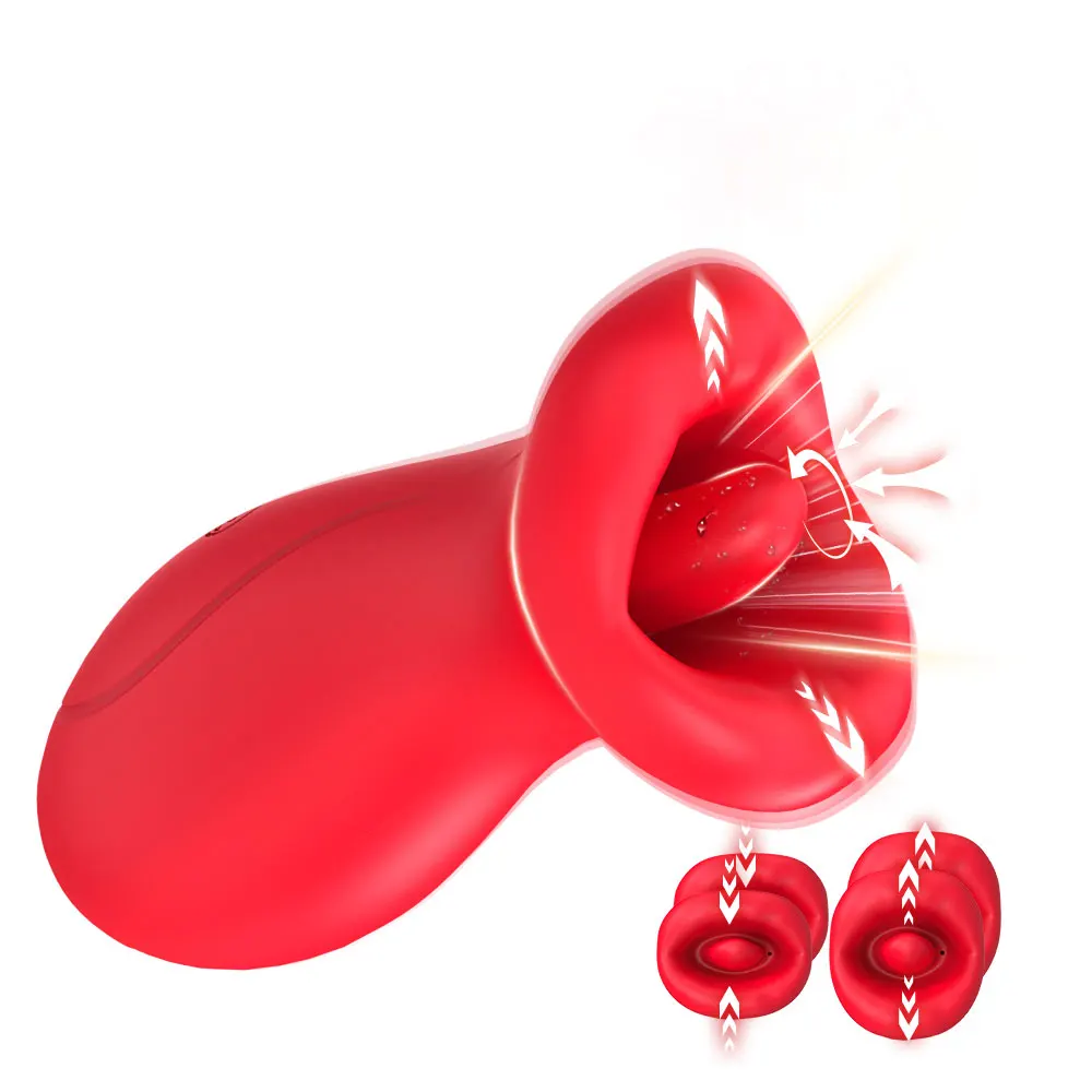 Netphi 10-Speed USB Rose Vibrator with 10 Vibration & French Kissing Modes for Women's Clitoral Tongue Pleasure Adult Sex Toy