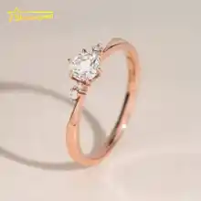 Classic 6 Prongs 0.5ct 14K Rose Gold Diamond Ring Engagement High Quality Fine Jewelry Custom Women Wedding Rings