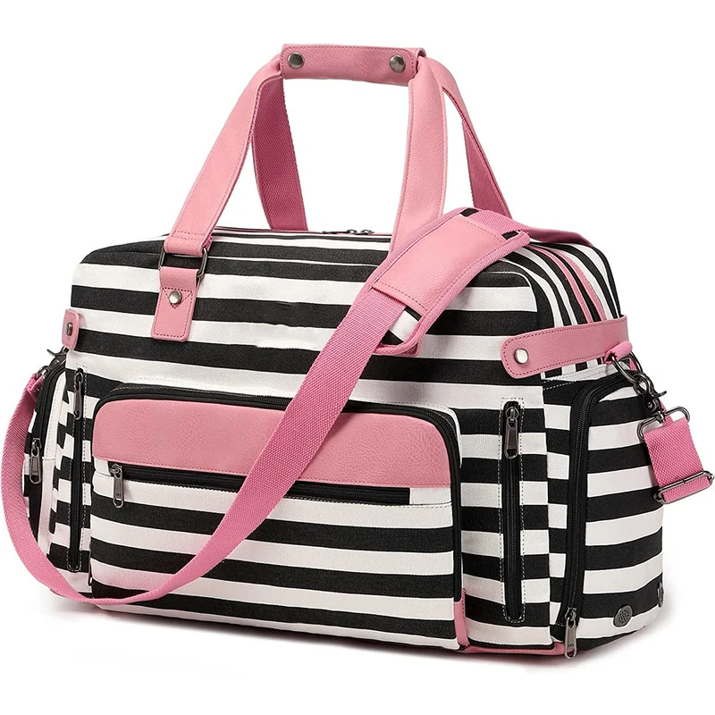 Travel Gym Handbag With Shoes Compartment Yoga Tote Canvas Overnight Weekend Duffel Bags