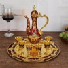(Golden Red) Spiral Flower High Plate Wine Set