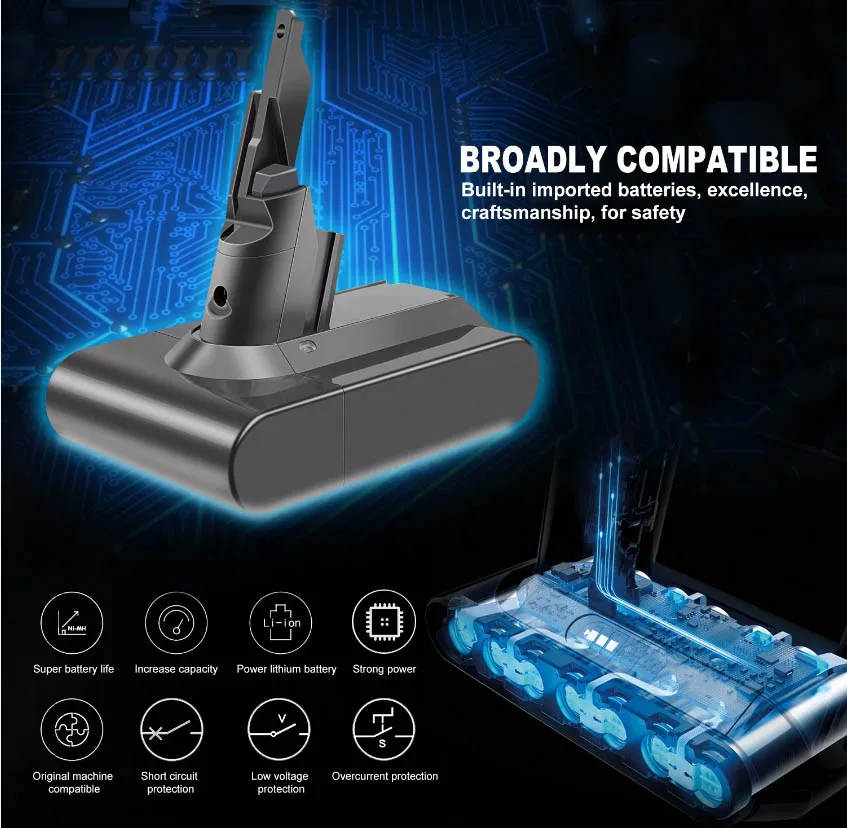 Dyson-batería De Iones De Litio Para Aspiradora Inalámbrica,Pila De 21,6 V  Y 3000mah Para Dyson V7 - Buy Aspiradora Dyson De La Batería,Dyson V7  Batería,Para Dyson V7 Inalámbrico De Vacío De La
