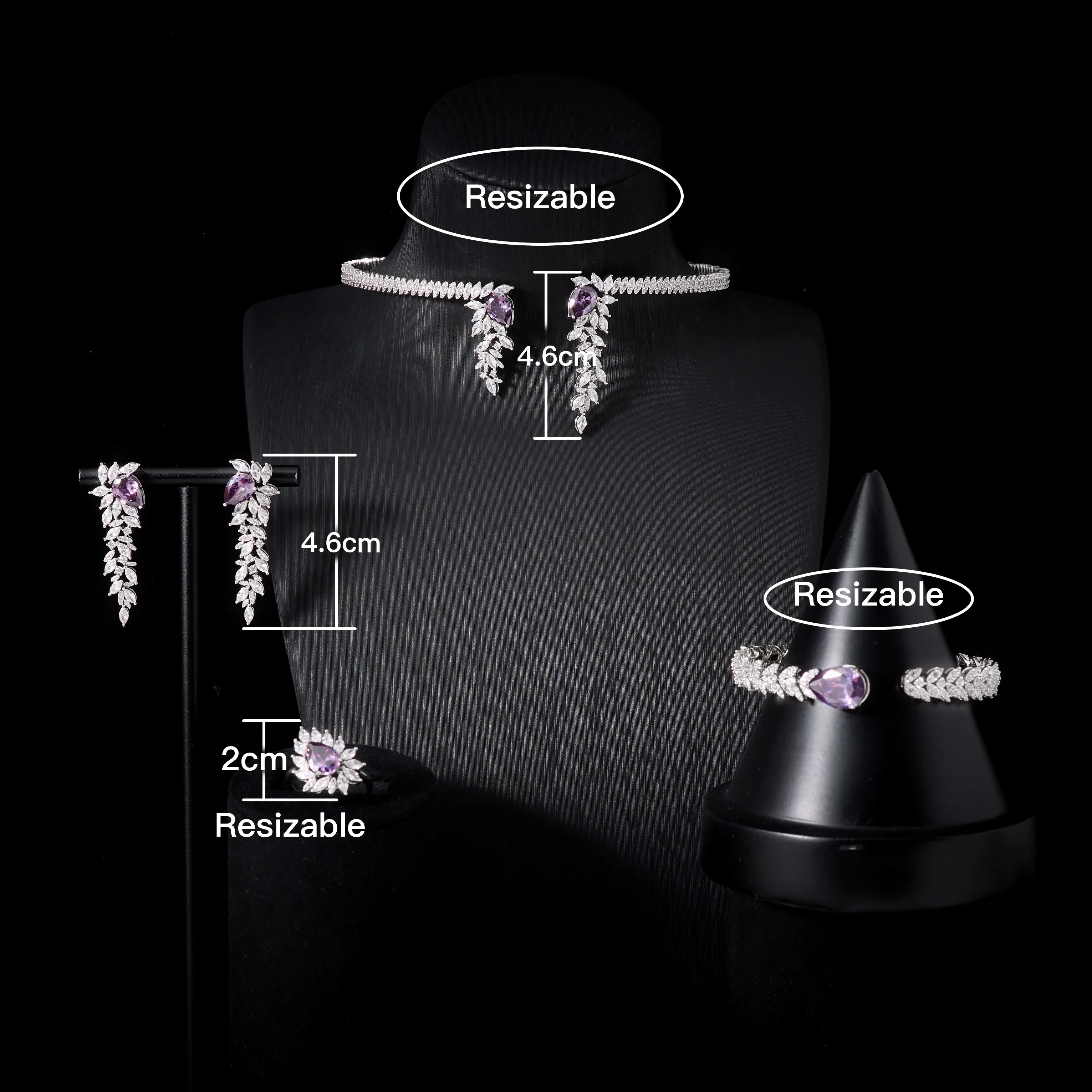 オンCollection 81004W - Luxury Wedding Accessories - Full Zircon Jewelry Sets