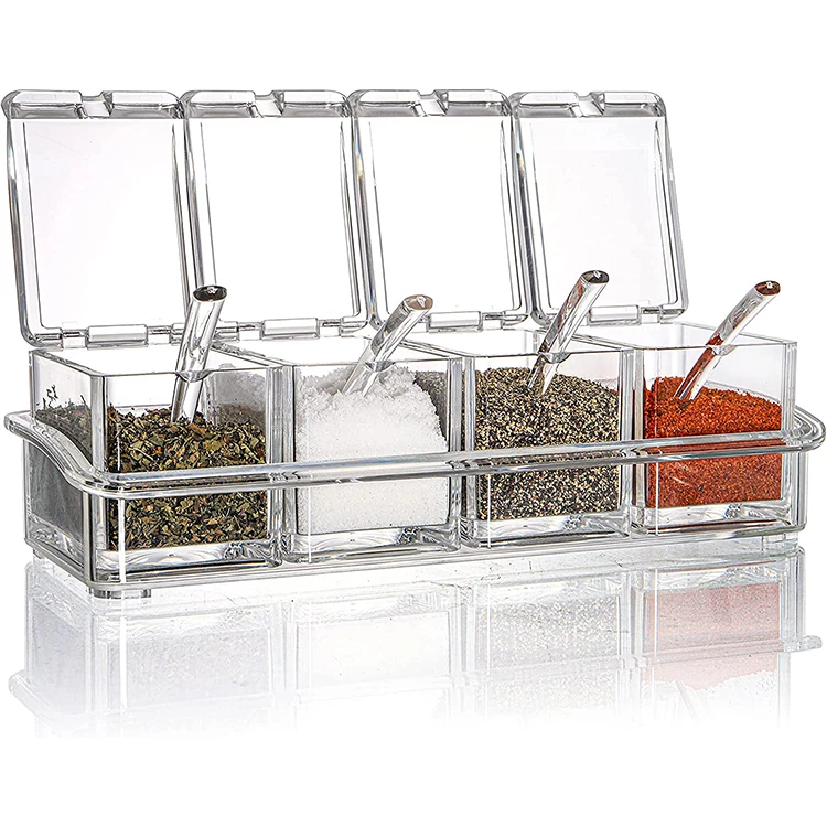 Amazon.com | Acrylic Seasoning Box Set, 4 Piece Clear
