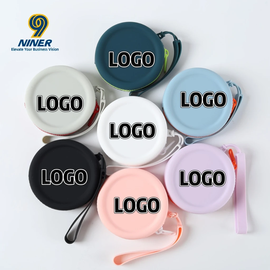 Silicone Round Coin Purse Solid Color Earphone and Lipstick Storage Bag Portable Zipper Custom Key Bag