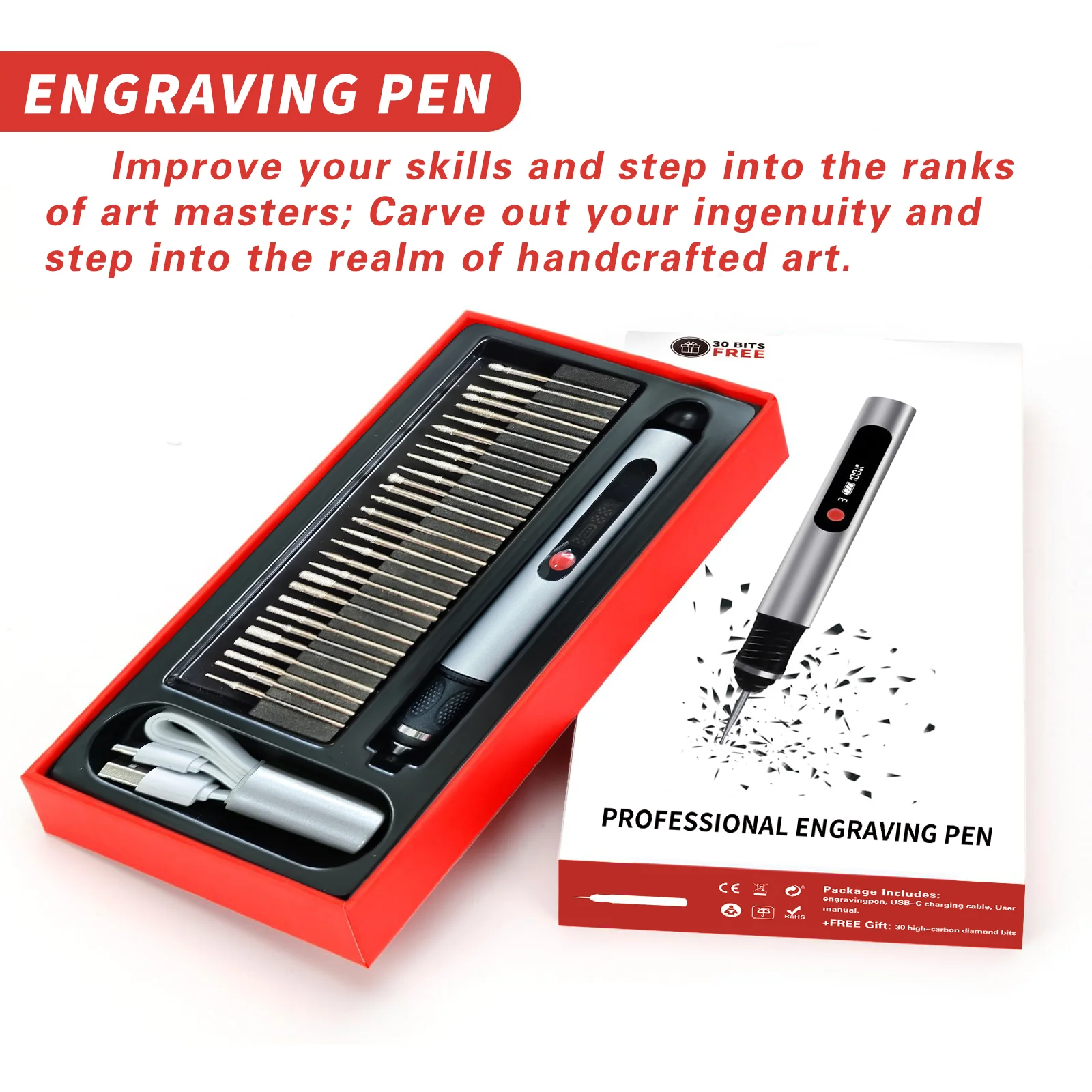 Hand Tools Carving Machine Portable Electric Engraving Pen Lettering for Metal Wood Glass Plastic