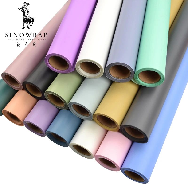 Sinowrap Solid Color Paper Roll Flower Bouquet Wrapping Papel