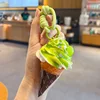 Artificial cone fruit ice cream-green grapes