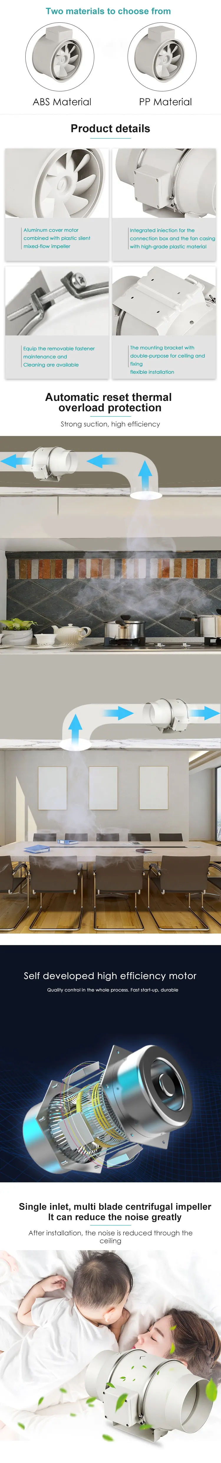 Inline Duct Fan, 3-Year, 220-230V, Corded Electric - detail 8