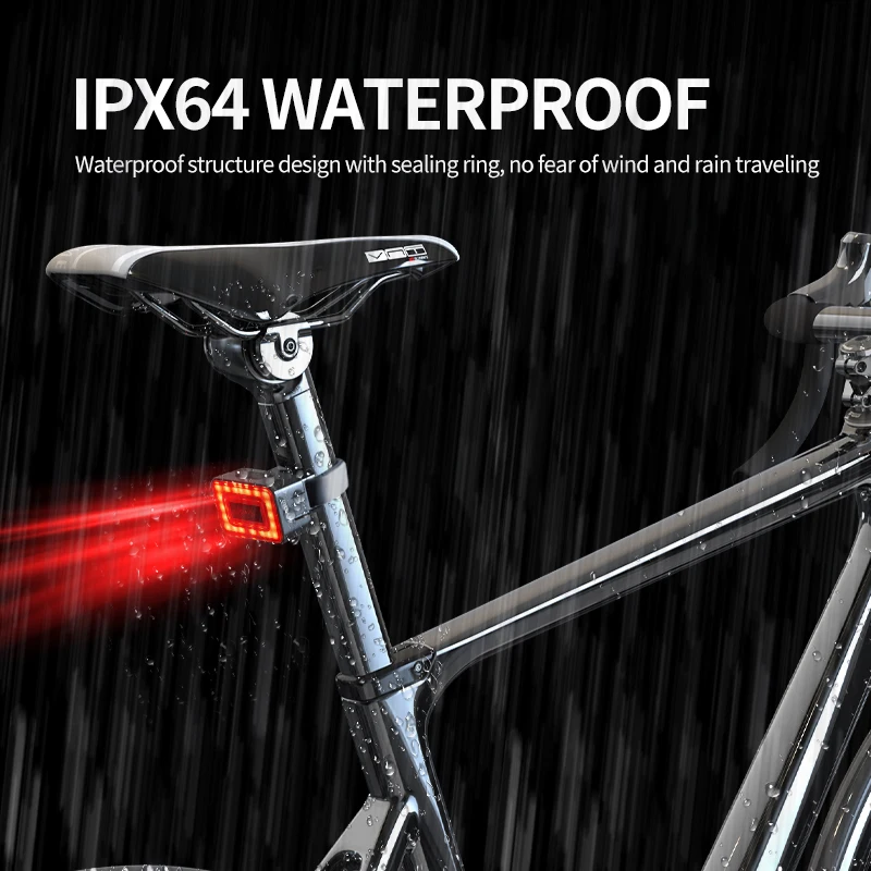 Luce Posteriore Bici LED Ricaricabile USB - 4 Modalità, Sensore Frenata E Notturno, Impermeabile IPX6 - Foto 5