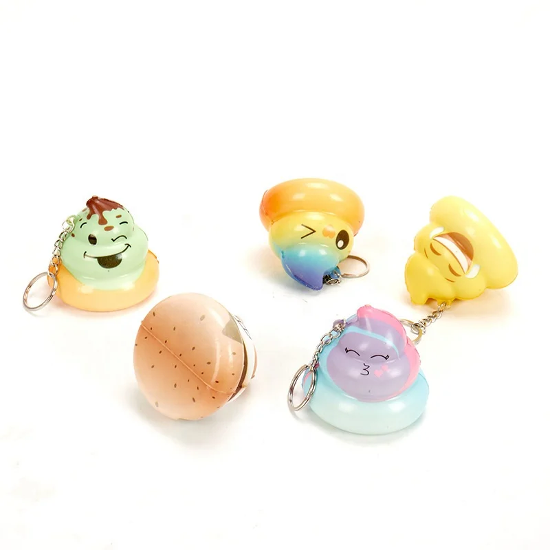 Custom Scented Kawaii PU Foam Poo Squishies Keychain
