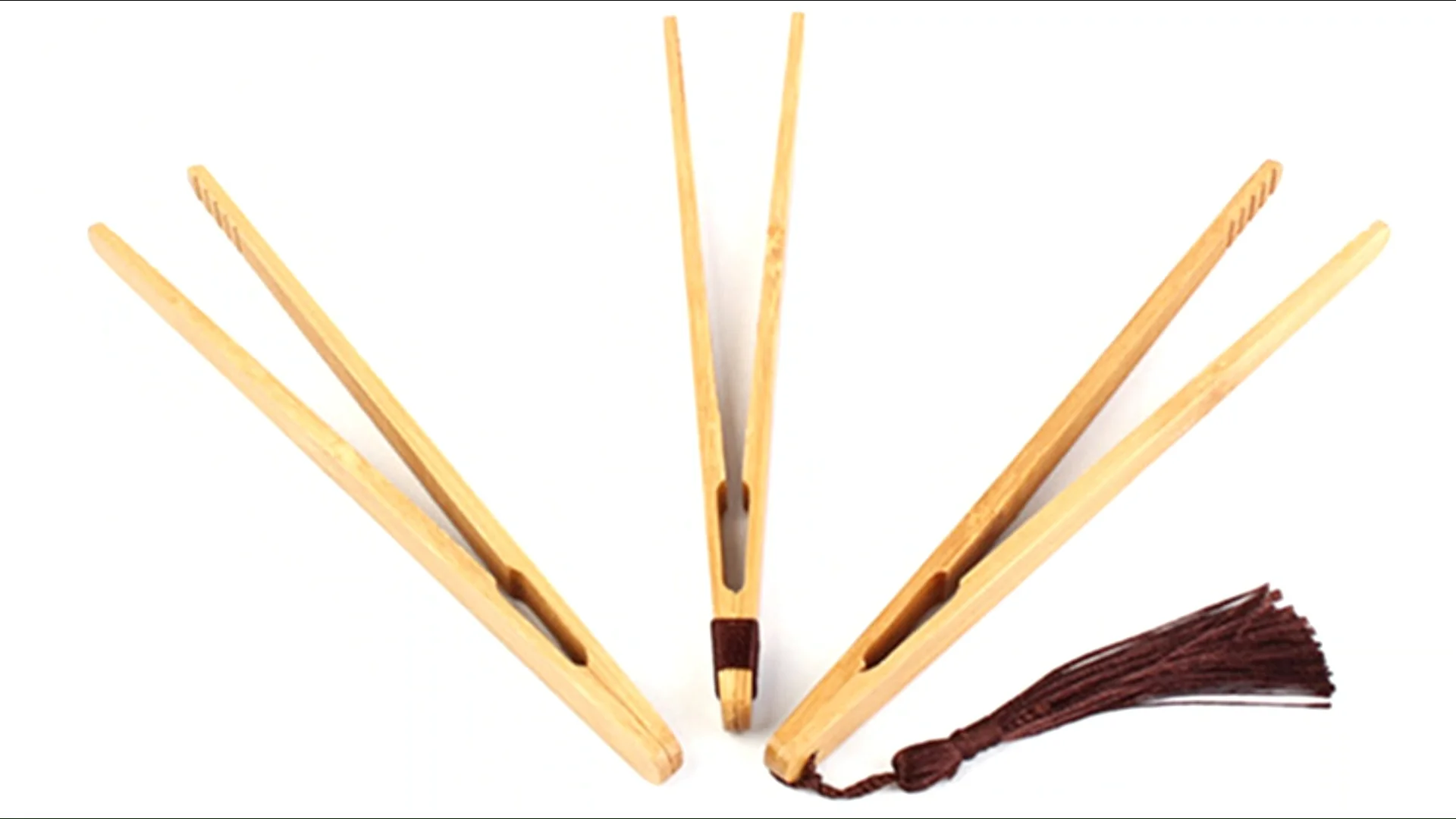 Harmony Hot Selling Natural Chinese Tea Tweezers Wooden Food Serving