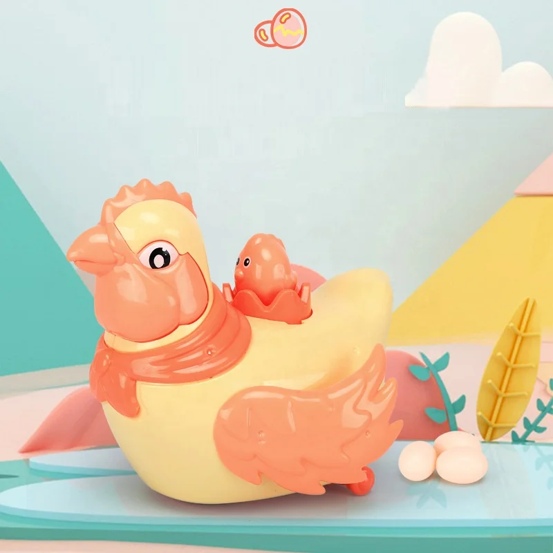 Electric Hen Laying Eggs Toy - Battery Operated Chicken with Light