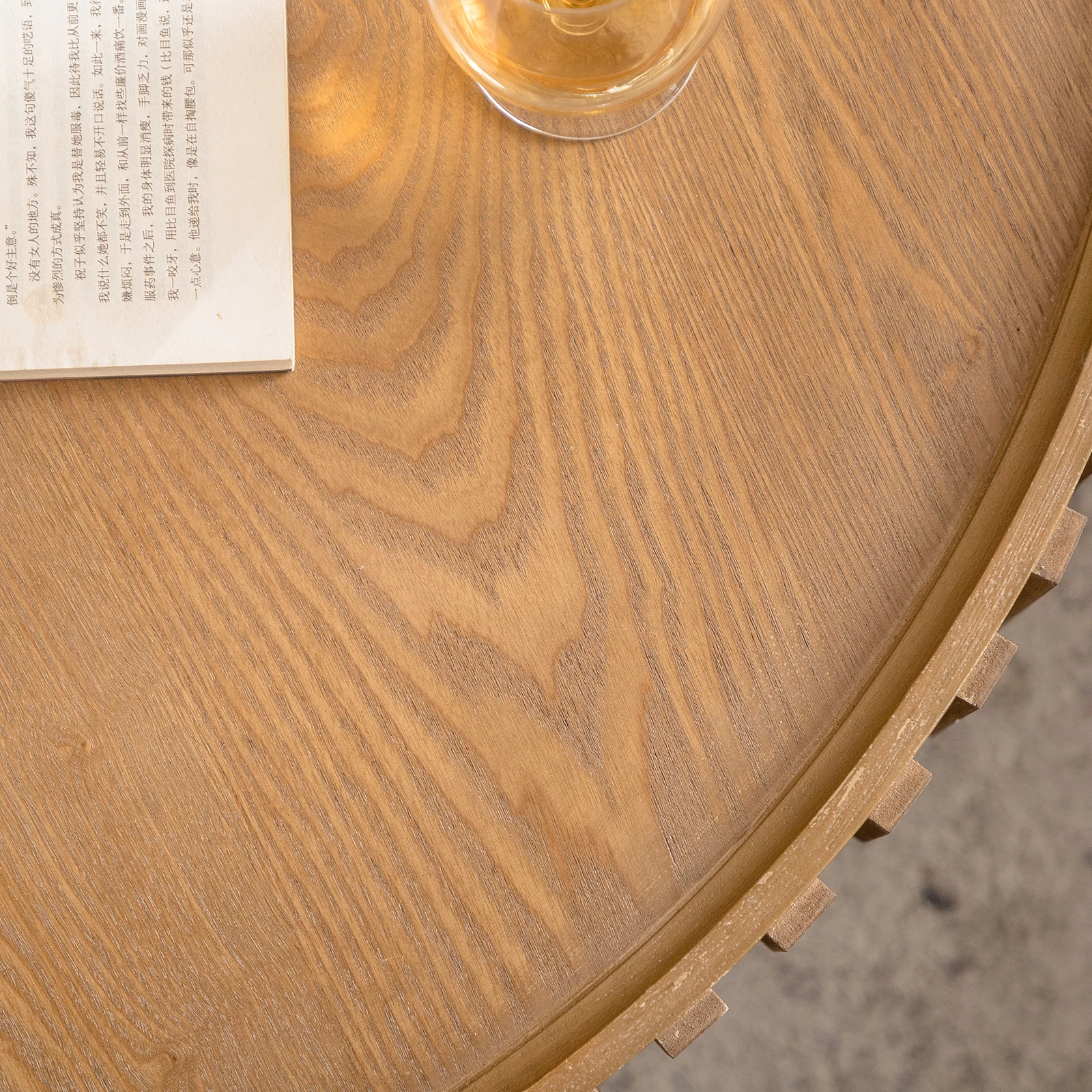 Aurelle Carved Drum Coffee Table — product detail