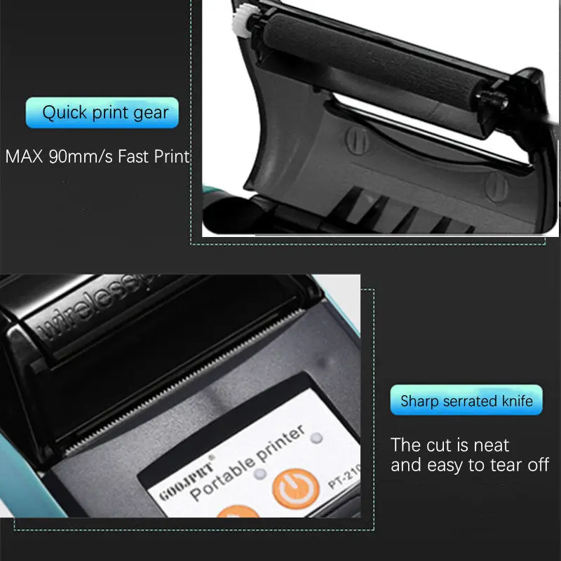 Mini BT Thermal Printer Mini Wireless Small Portable Printer Receipt with Free Loyverse POS App on Android Phone Printer