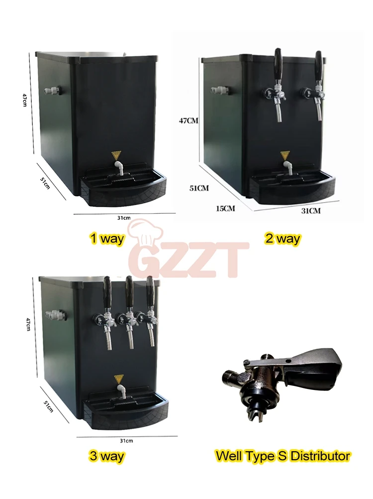 Hot Selling Double Taps Countertop Beer Cooler With Taps For Instant