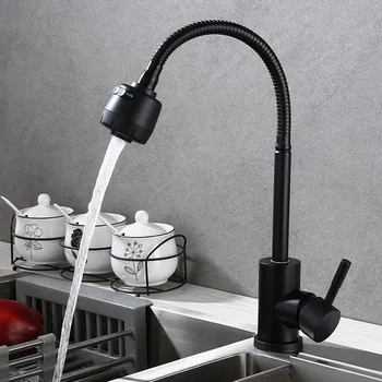 Black Kitchen Faucet Mixer Taps Single Handle Faucet 360 Degree Rotating Sink Mixer Kitchen Tap