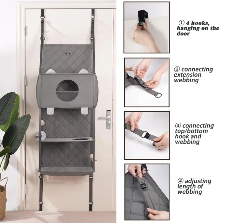 New Arrival Hanging Cat Tree Door Mounted Climber Cat Hammock Climber Cat Wall Perch Furniture  for Indoor