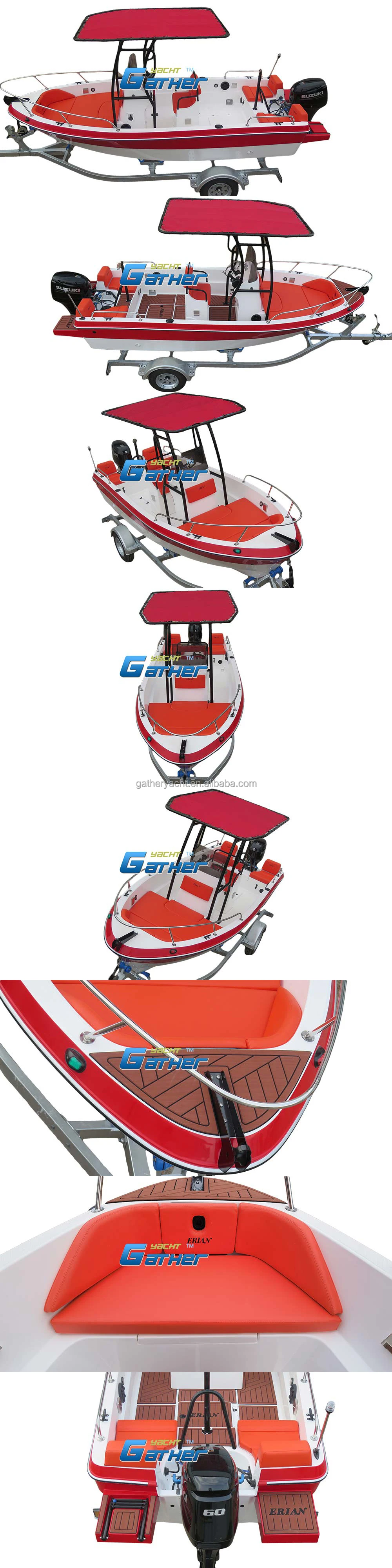 Gather Yacht 17ft Fiberglass Boats 5m Fishing Boat Fiberglass