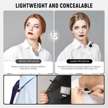 Neewer Lavalier Lapel Microphone, Omnidirectional Condenser Wired Clip on Lav Mic for Stage YouTube Live Streaming Compatible detail image