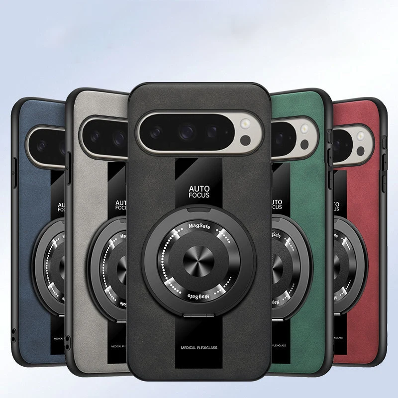 For Google Pixel 10 Pro XL Mobile Phone Case PU Leather Rotating Bracket Anti-Drop Creative Phone Cover for Google 10 9 8 7 9A