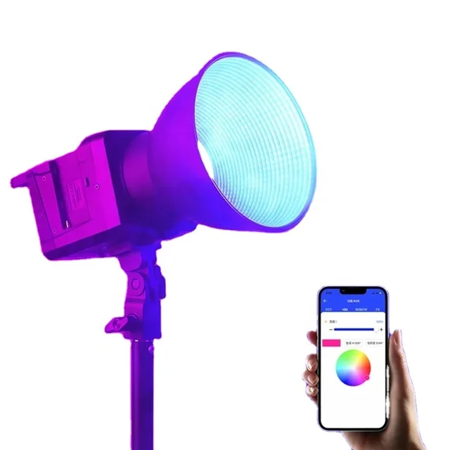 P100 100W RGB Full Color Led Video COB Light 2800K-10000K APP Control Photography Lighting Lamp Colorful Lighting