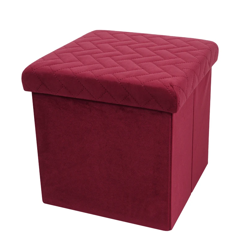 Modern Eco-Friendly Soft Foldable Fabric Large Capacity Storage Ottoman for Bedroom Living Room