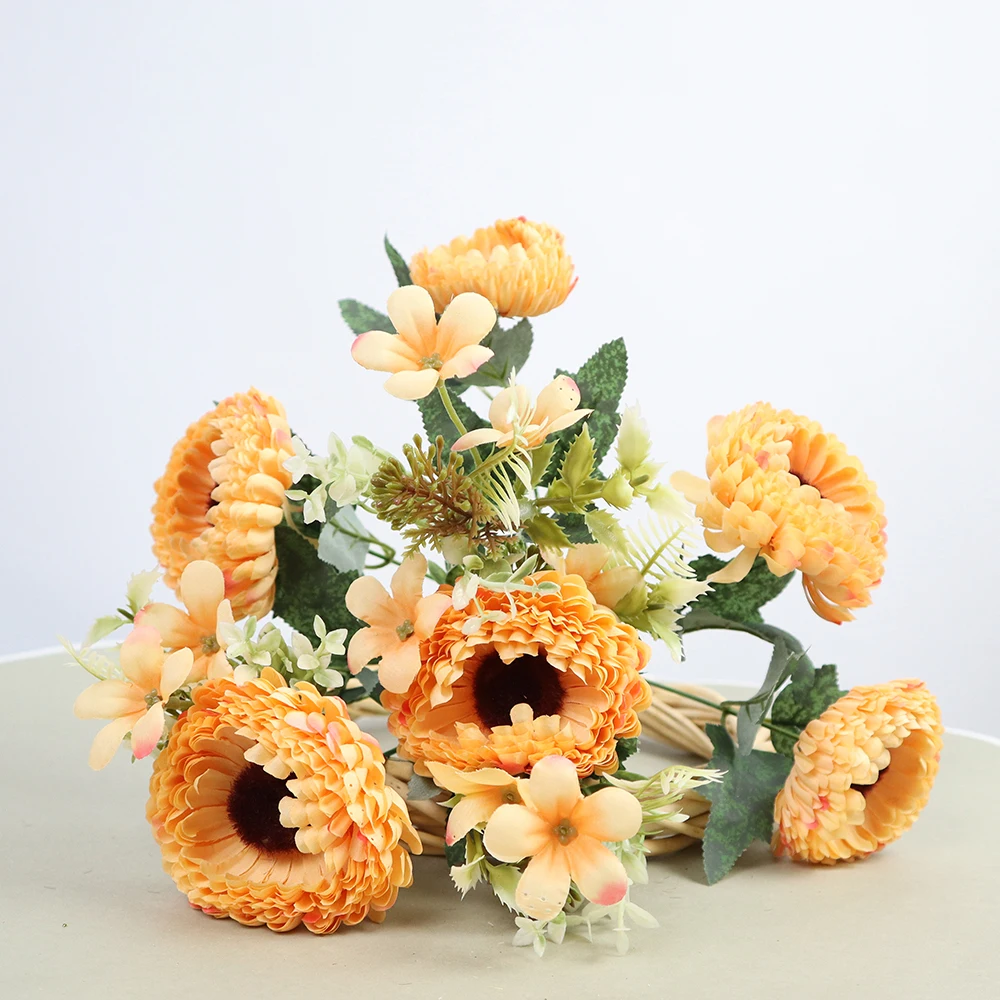 Highend Artificial Flower Wholesale Bunch Of Artificial Daisy Bouquet