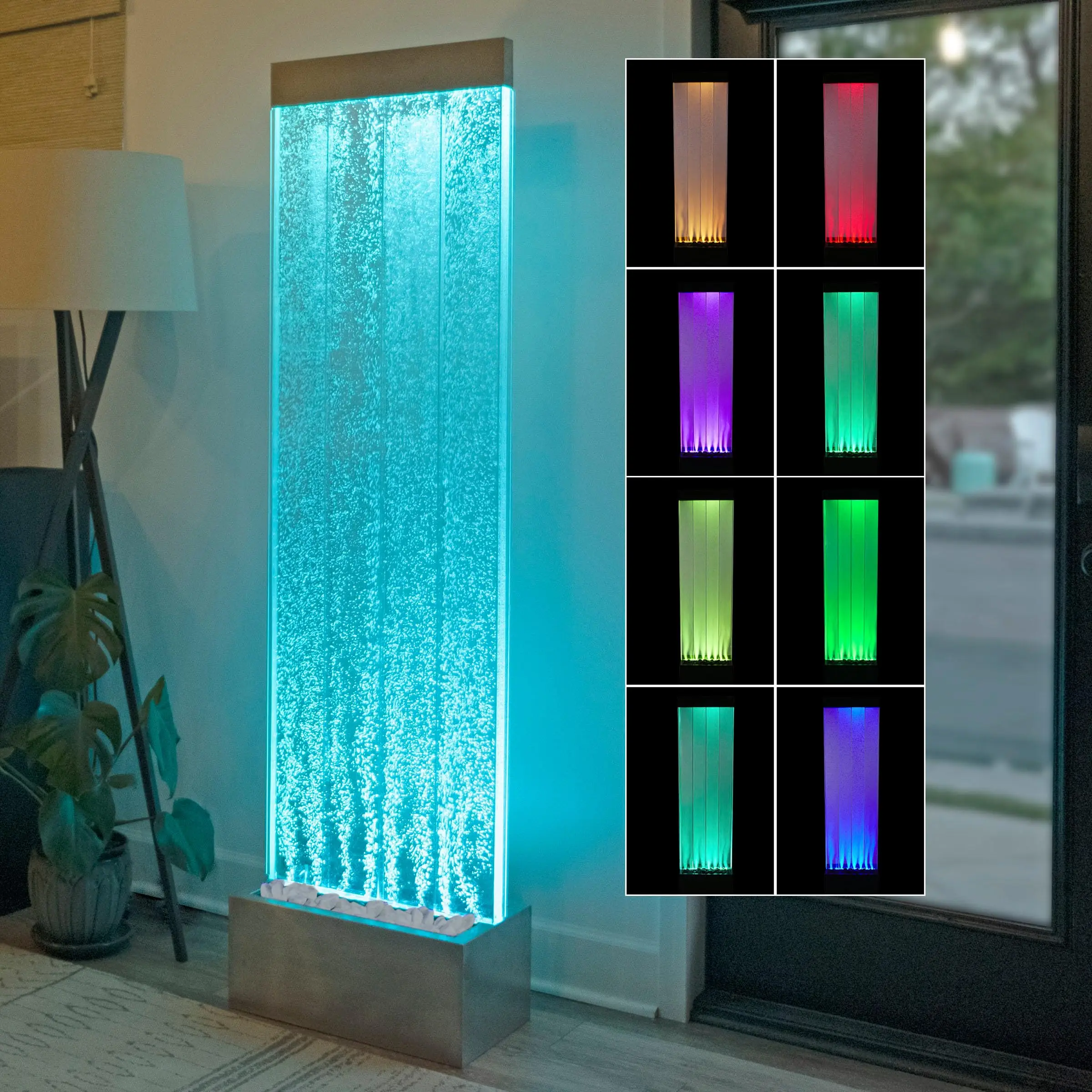 Room Divider Partition Bubble Wall Water Panel Led Light Dancing Water Fountain