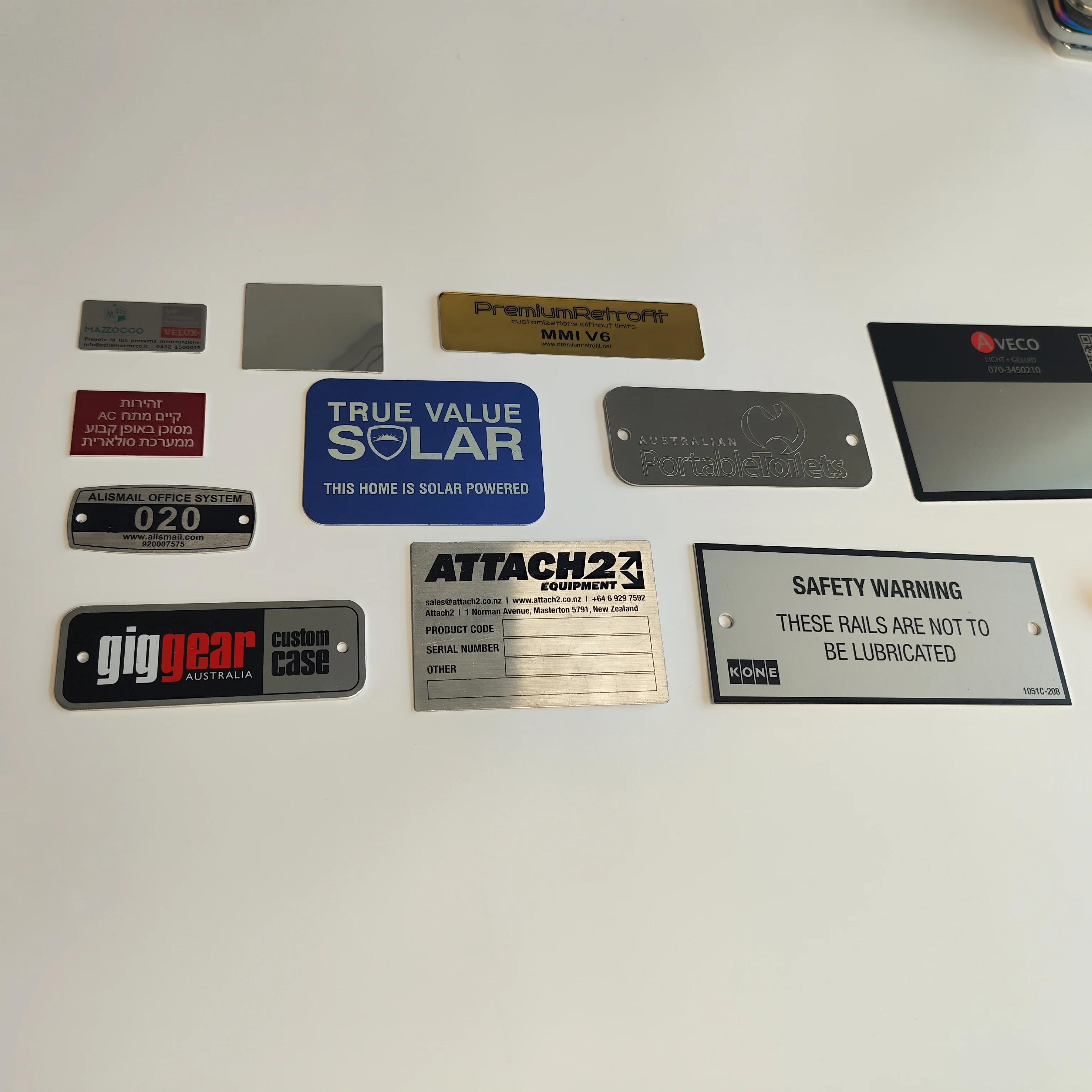 product metal brushed outdoor stainless steel label etched name plates tag laser engraved anodized aluminium nameplates sticker874-5