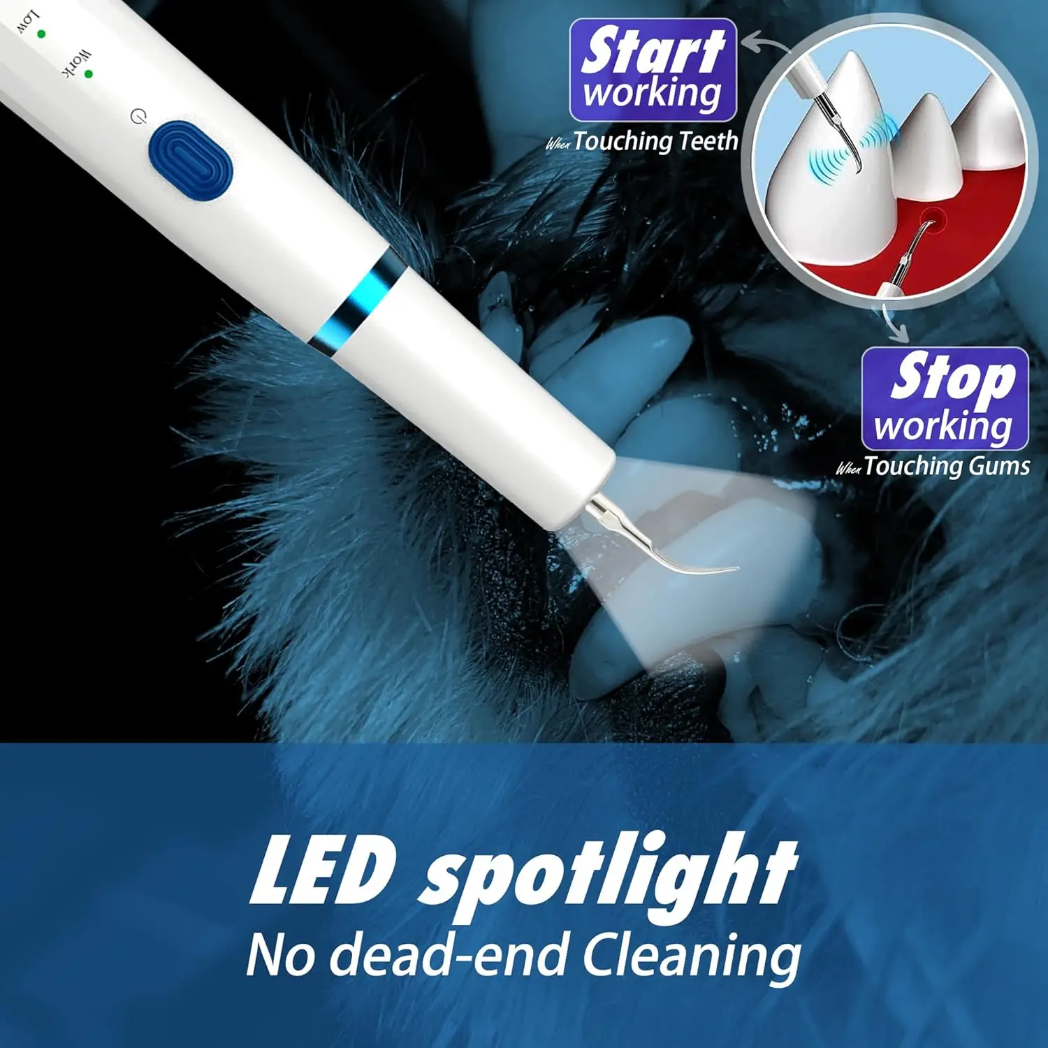 Professional Tartar Remover Ultrasonic Teeth Cleaning Device for Pets