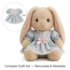 sitting rabbit with dress and shoes
