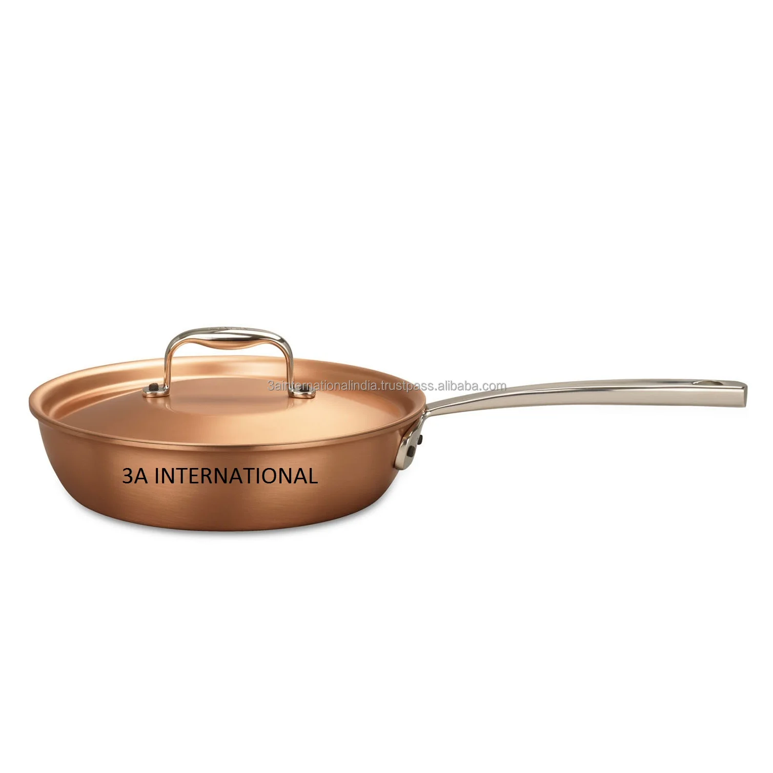 Factory Supplier Copper Finished Fancy Frying Pan With Cast Iron