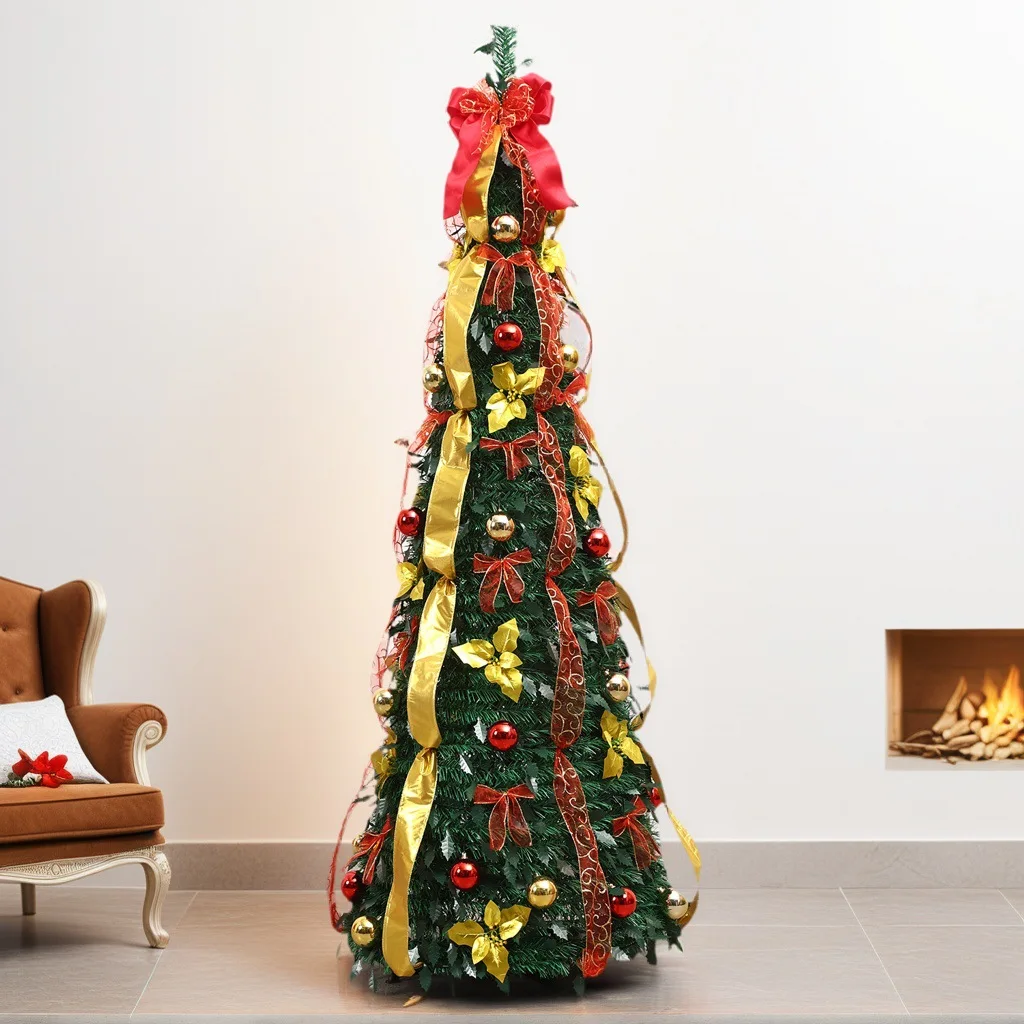 Fabrikdirekt 180 cm Schmuckbeleuchtung Weihnachtsbaum atemberaubende Feierlichkeitsdekoration für Familienfeier und Hochzeit