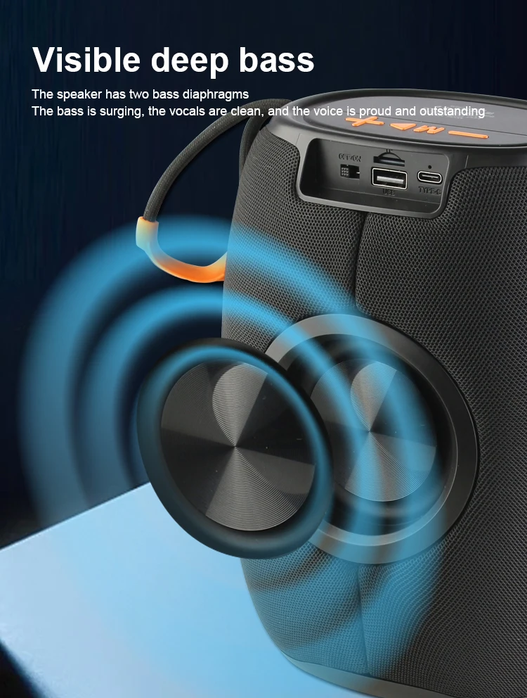 Kisonli K20 High Bass Blue Tooth Tws Small Dj Speaker