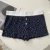 Navy blue bottom with white flower --shorts