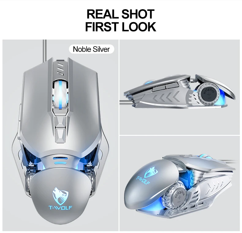 Computer Accessories 4 Colors Breathing Light 150cm Wired Programmatic Game Mouse Switchable DPI Design Office Gaming Mouse