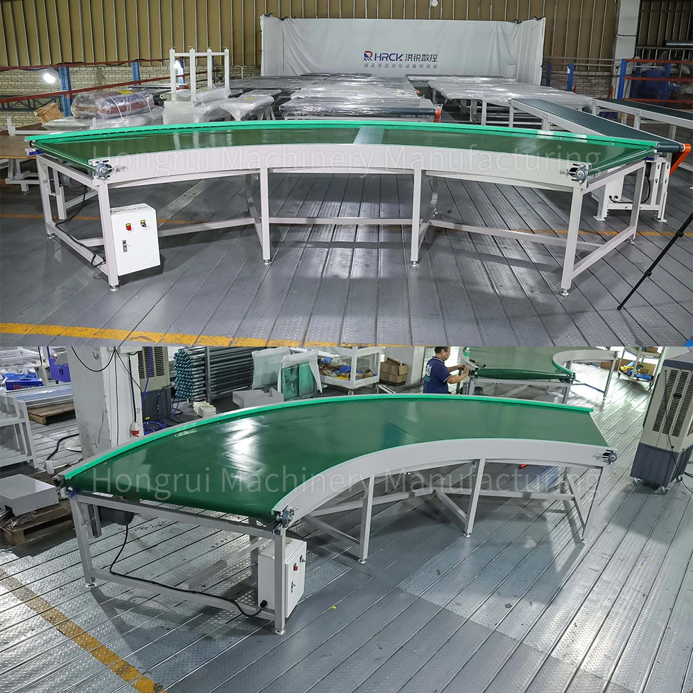 Hongrui  Efficiency adjustable speed 180 degree turning PVC belt conveyor