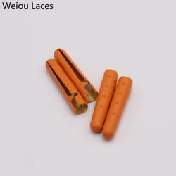 Weiou Painting Aglets Color Aglets Shoe Accessories 4*23mm Size Accept Custom Aglet Orange Yellow Shoelaces Factory Direct Order