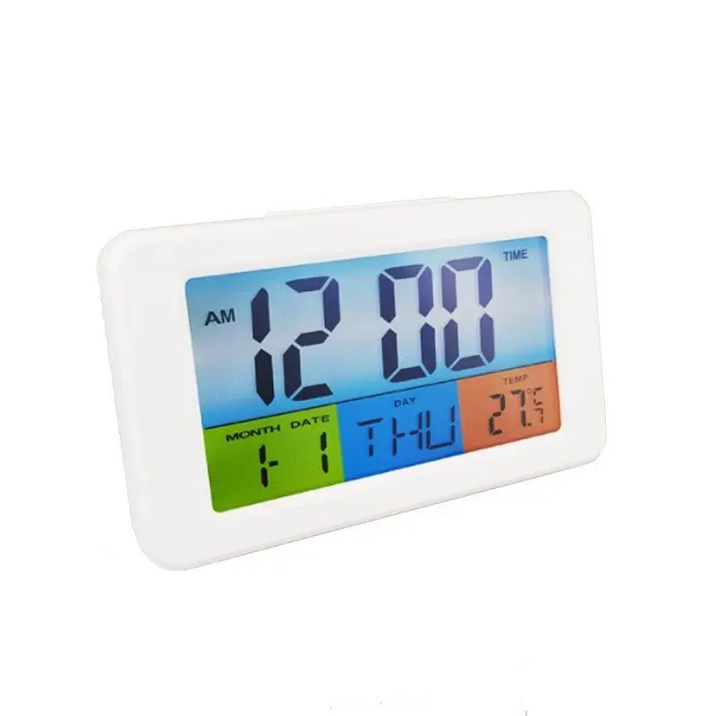 LCD Color Electronic Multi-Function Temperature Countdown Digital Clock Lazy Snooze Bedside Alarm Clock
