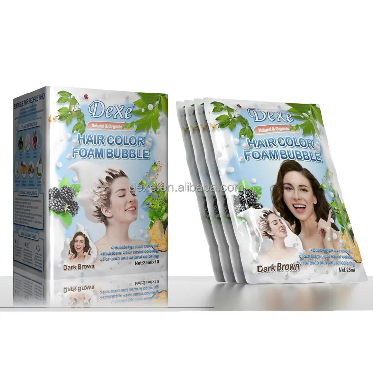 DEXE Best Quality Hot Sale for Black Brown Red Hair Dye Herbal Cream Hair Color Shampoo 100% Perfect Cover Grey White Gray Hair