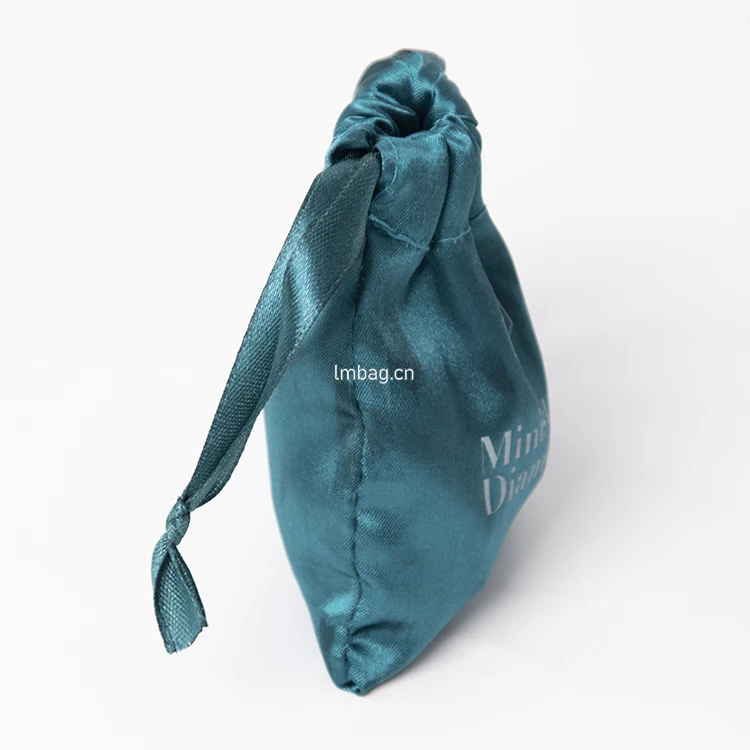 Kleine Satin-Tasche für Schmuck Seiden beutel mit Logo|