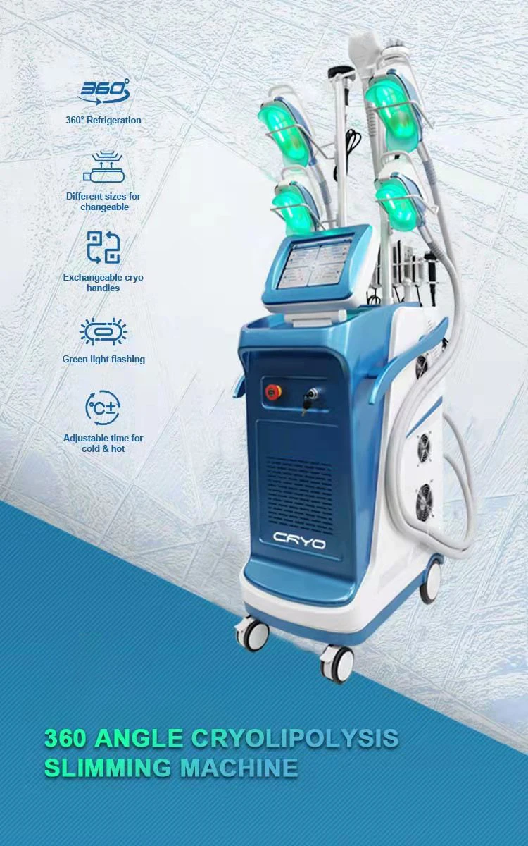 Hot Cryolipolysis Machine Price Fat Removal 360 Slimming Machine Cold Freezing -15 Degree 5 Handles Working Simultaneously